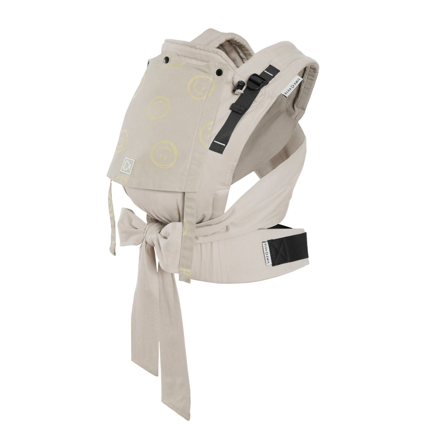 Halfbuckle in #farbe_kängurubeige mit Sonnensegel in #farbe_smile