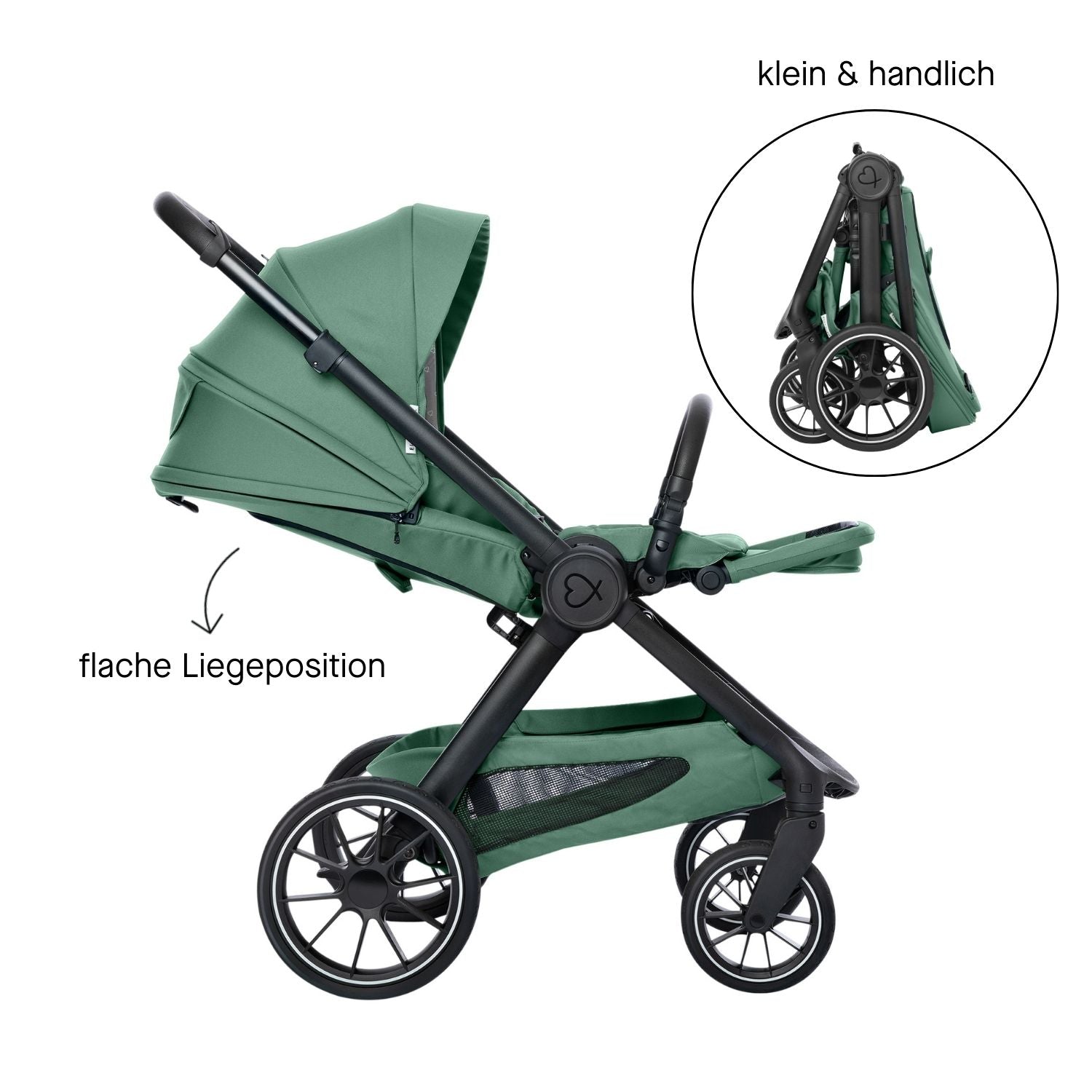 Verstellbarer und einklappbarer Sportsitz von ELSA & EMIL #farbe_krokodilgrün