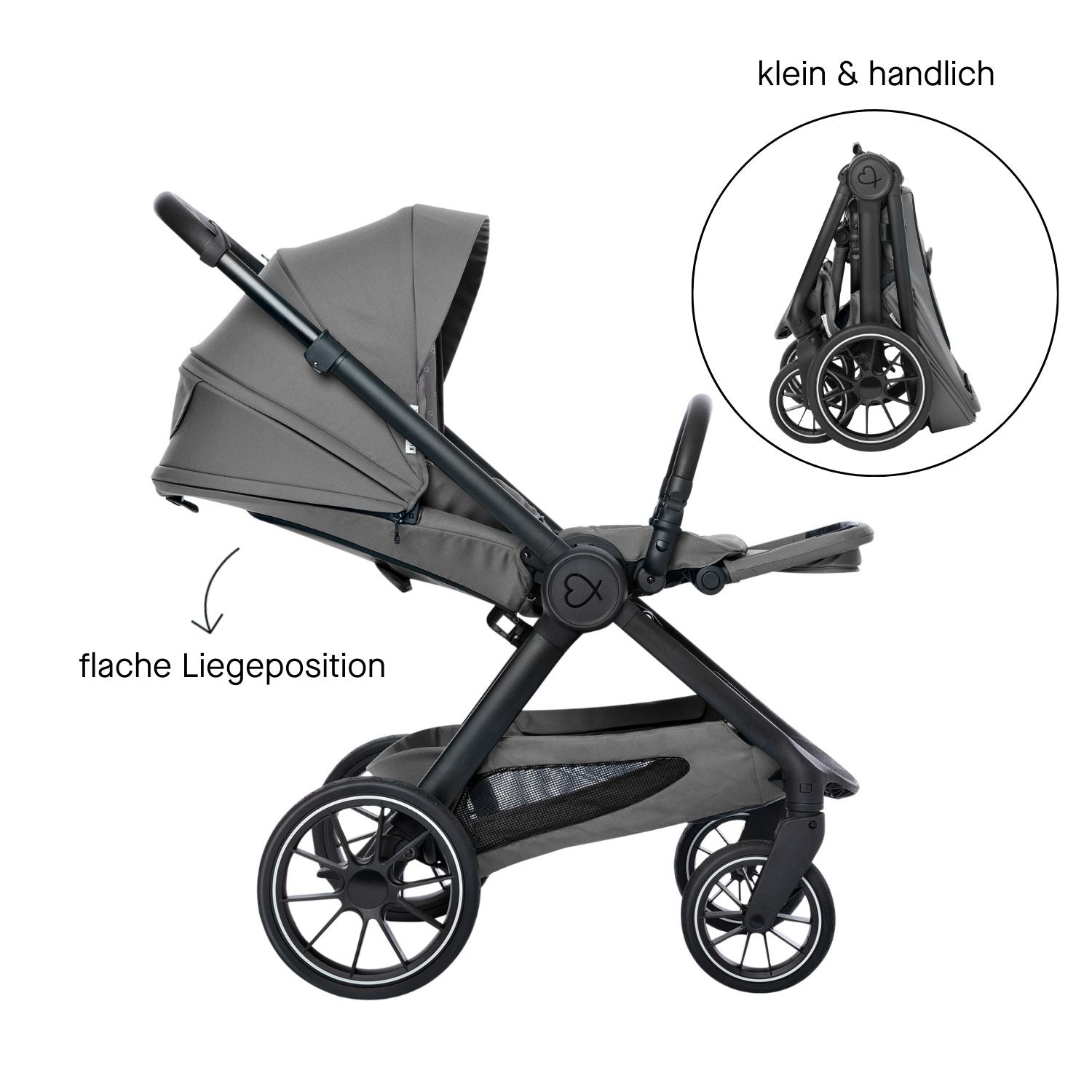 Verstellbarer und einklappbarer Sportsitz von ELSA & EMIL #farbe_elefantengrau