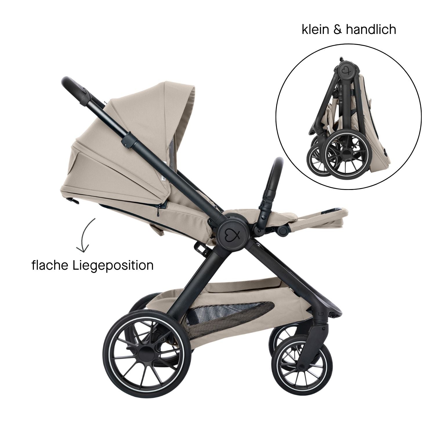 Verstellbarer und einklappbarer Sportsitz von ELSA & EMIL #farbe_kängurubeige