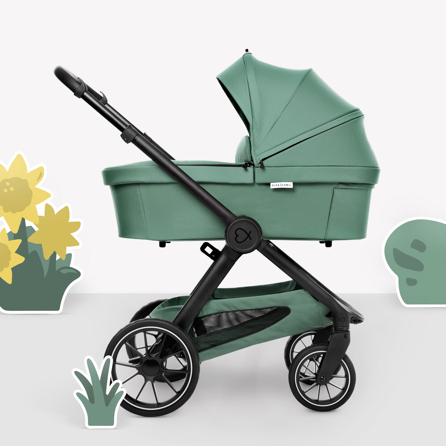 ELSA & EMIL Kinderwagen #farbe_krokodilgrün