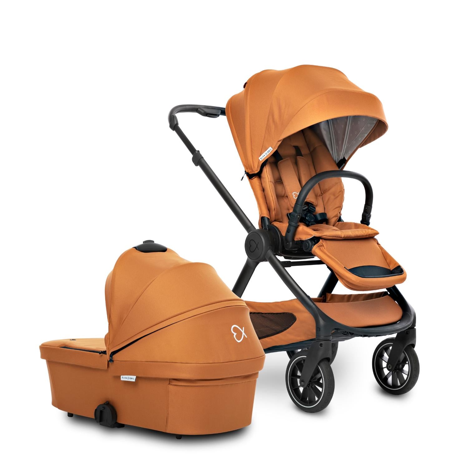ELSA & EMIL Kinderwagen mit Sportsitz und extra großer Babywanne #farbe_fuchsrot