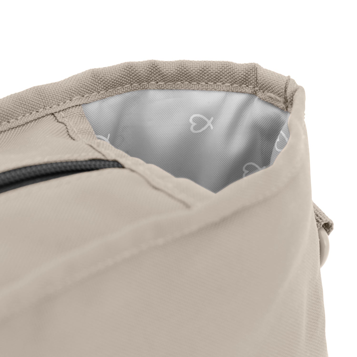 Nahaufnahme des praktischen Getränke- und Fläschchenfachs #farbe_kängurubeige
