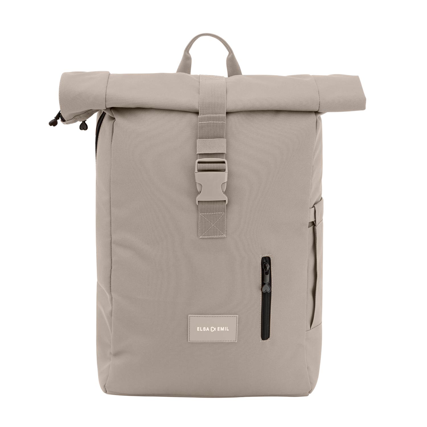 Rolltop Rucksack von vorne #farbe_kängurubeige