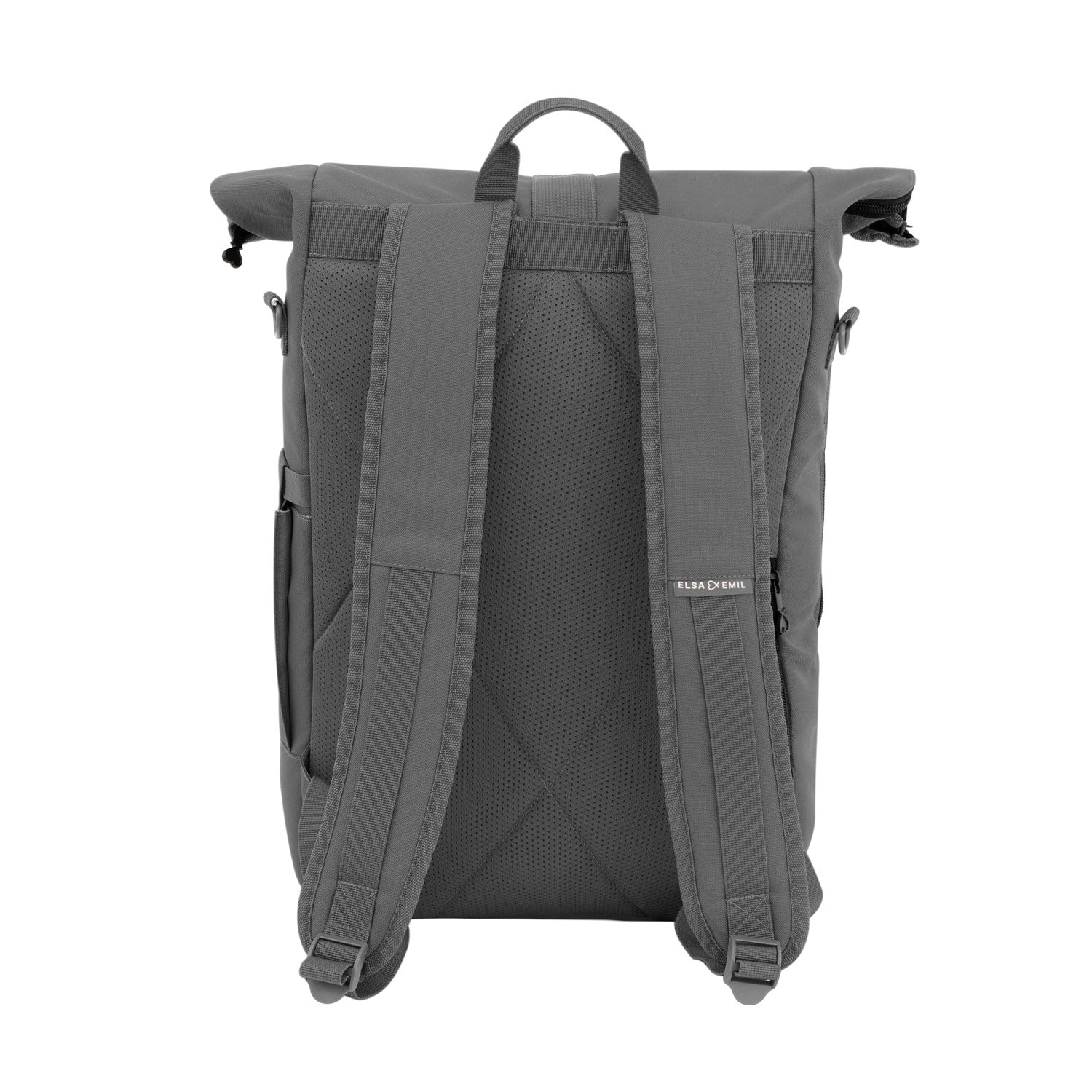 Rolltop Rucksack von hinten #farbe_elefantengrau