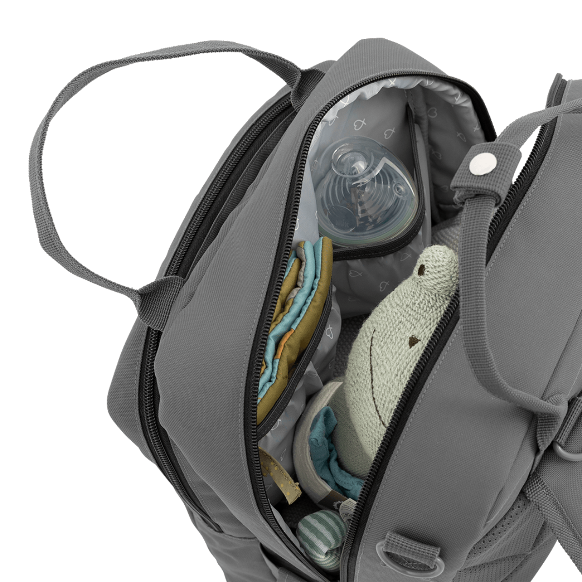 Fächer des Henkelrucksacks #farbe_elefantengrau