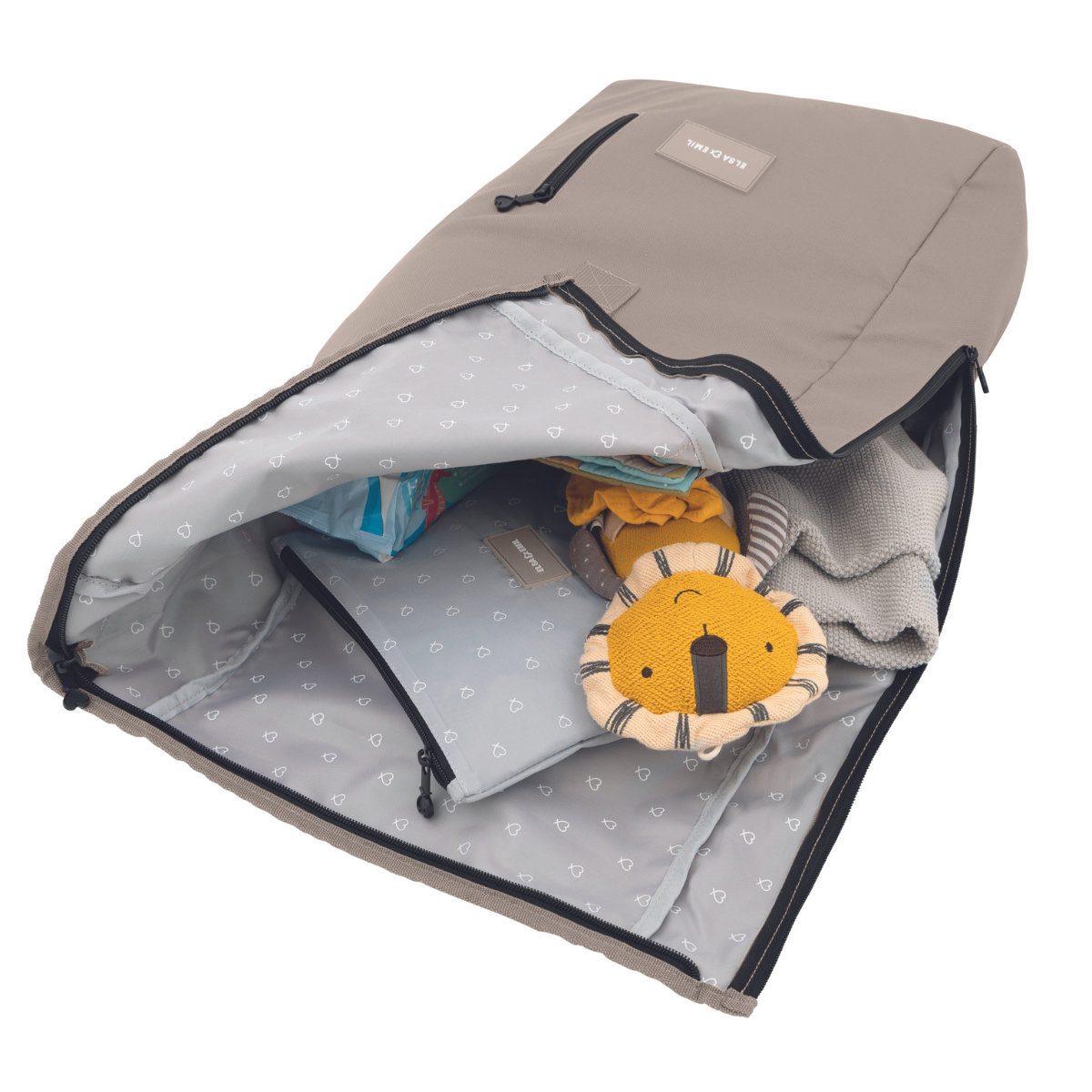 Rolltop Rucksack von innen #farbe_kängurubeige
