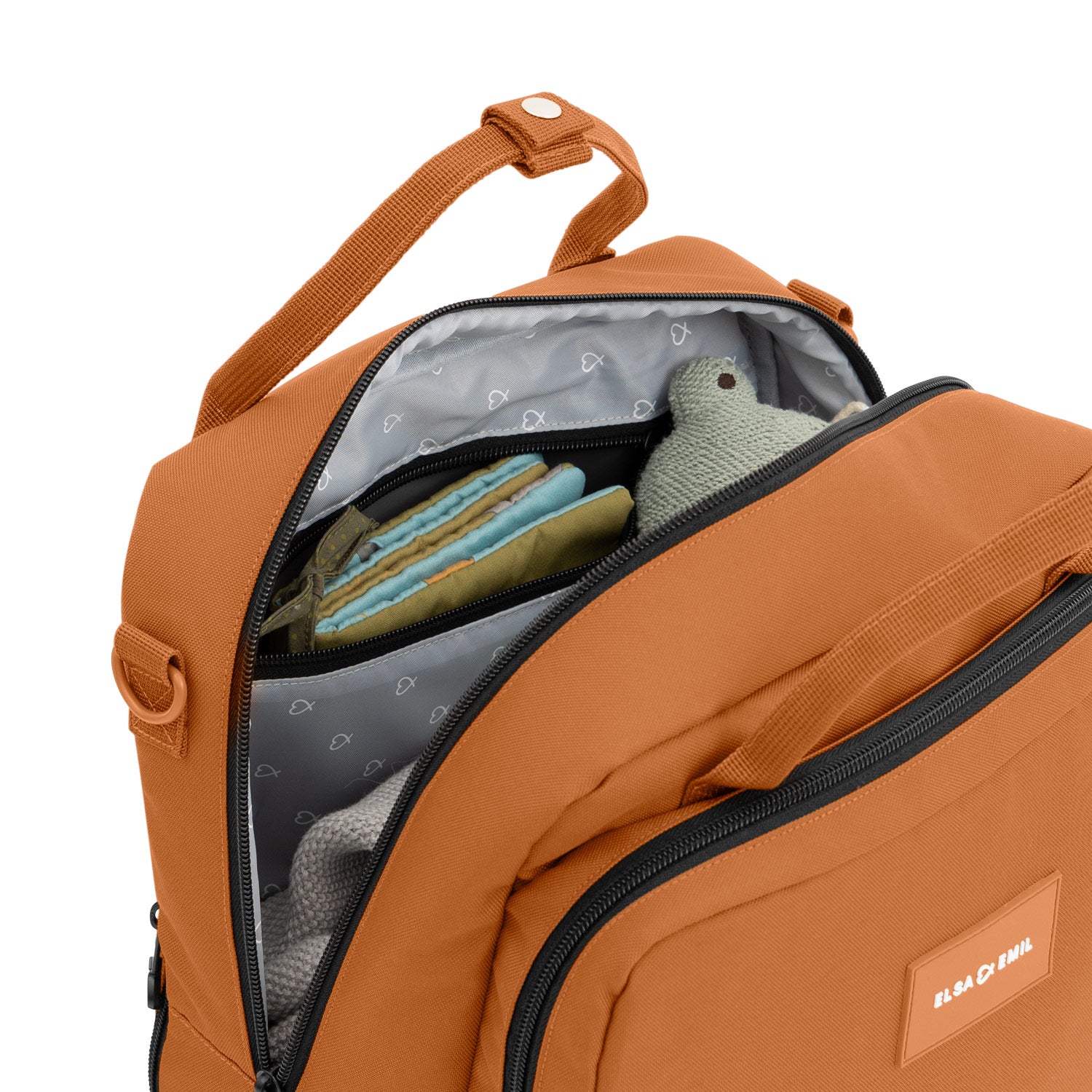 Innenansicht des Henkel Rucksacks mit Fächern