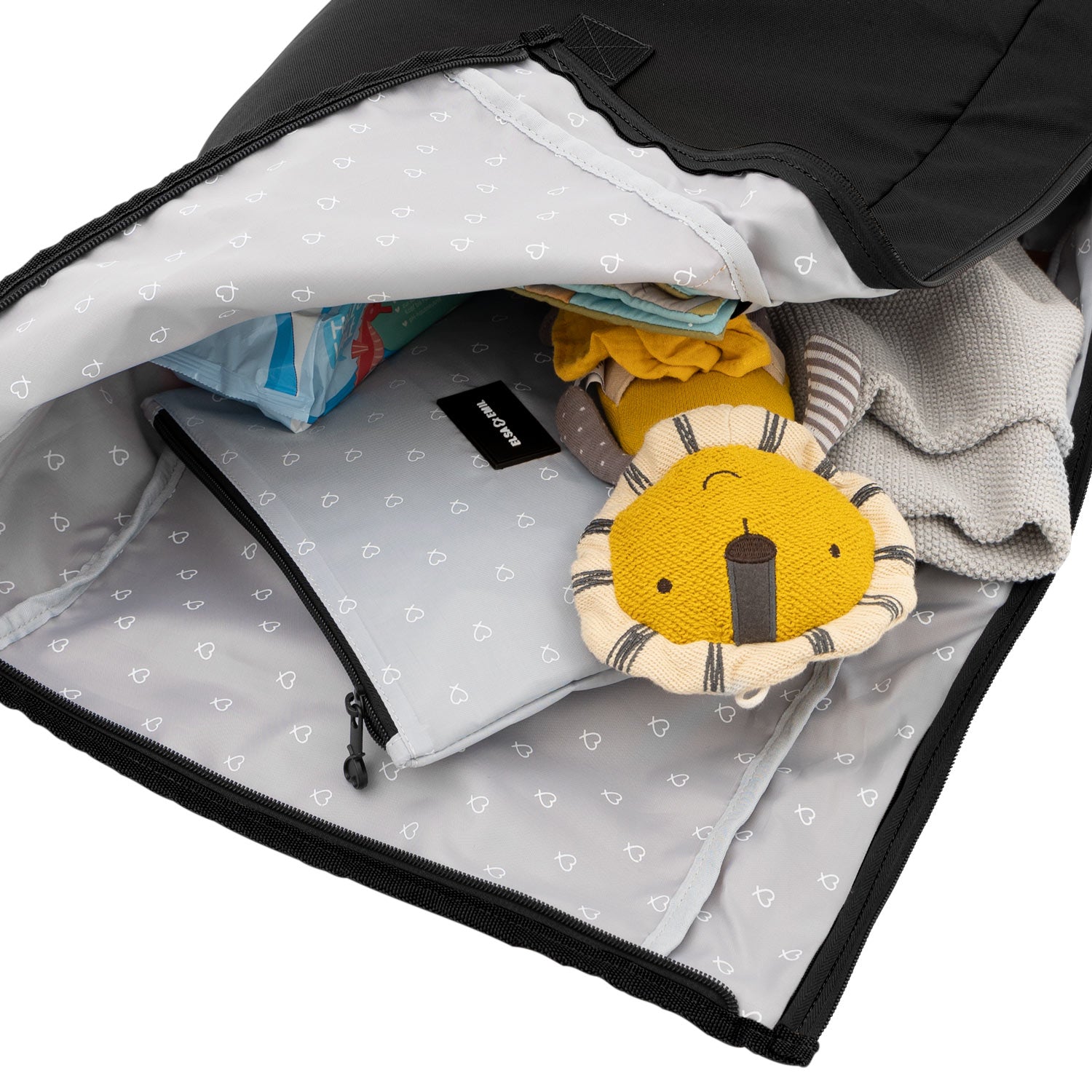 Rolltop Rucksack von innen #farbe_gorillaschwarz